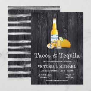 Convites Festa de noivado de Casais Tacos e Tequila