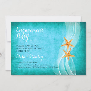 Convites Festa de noivado de casamento da praia de Starfish