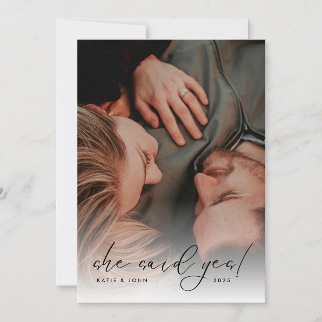 Convites Festa de noivado de Casamento de Fotos do Script E (Frente)