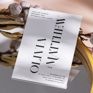 Convites Festa de noivado de casamento de fotos minimalista