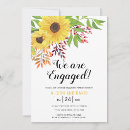 Convites Festa de noivado de casamento dos girassóis da Wat