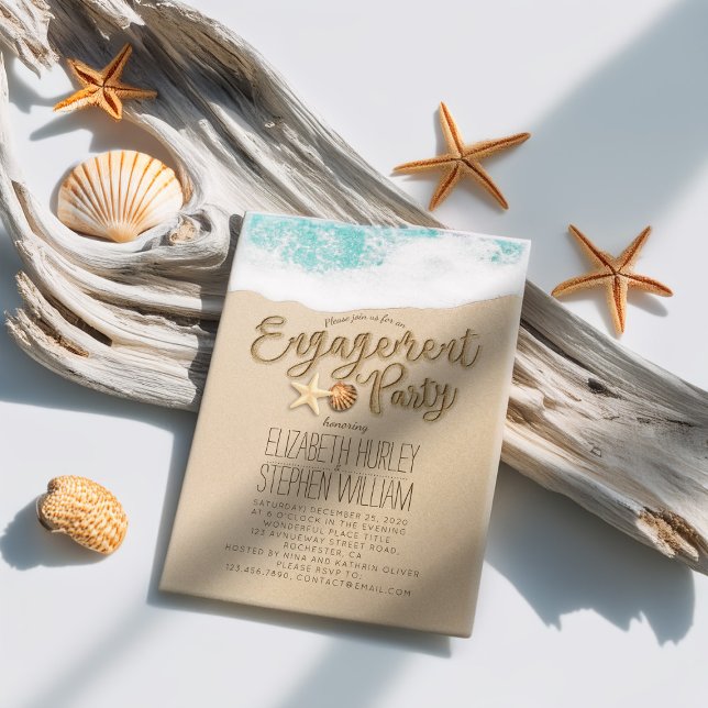 Convites Festa de noivado de Casamento Estaleiro de Praia (Criador carregado)