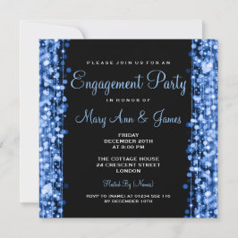 Convites Festa de noivado de Casamento Faíscas Azul