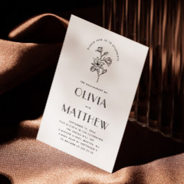 Convites Festa de noivado de casamento floral minimalista e