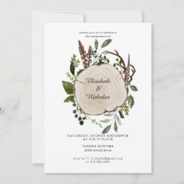 Convites Festa de noivado de Casamento Floral Rustic Countr