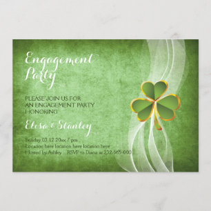 Convites Festa de noivado de casamento irlandesa do trevo e