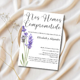 Convites Festa de noivado de Casamento Mínimo de Lavanda Es
