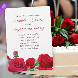 Convites Festa de noivado de Casamento Rosa vermelha