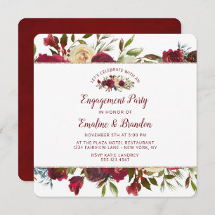 Convites Festa de noivado de Celebração do Mistletoy Manor