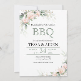 Convites Festa de noivado de CHURRASCO Elegante Eucalyptus
