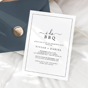 Convites Festa de noivado de CHURRASCO minimalista