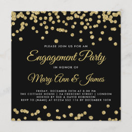 Convites Festa de noivado de Confetti Glitter Faux Dourado 