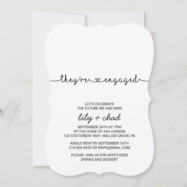 Convites Festa de noivado de Corações de Amor (Frente)