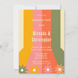 Convites festa de noivado de Flor com Faixa de 70 e 60