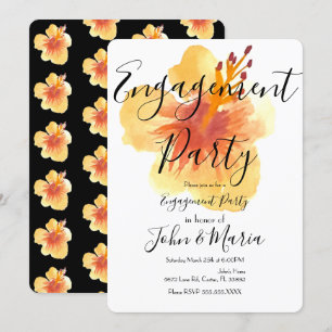 Convites Festa de Noivado de Flor de Hibisco de Verão no Ha