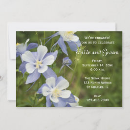 Convites Festa de noivado de Flores Columbinas Azuis