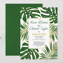 Convites Festa de noivado de folhas de monstera tropical