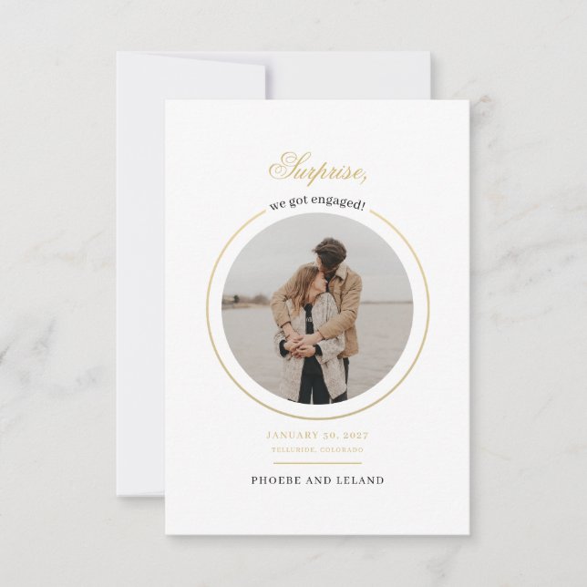 Convites Festa de noivado de Foto Moderna (Frente)