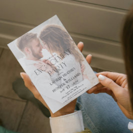 Convites Festa de noivado de Foto Simples Moderno Elegante