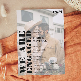 Convites Festa de noivado de fotos brancas e simples e pret