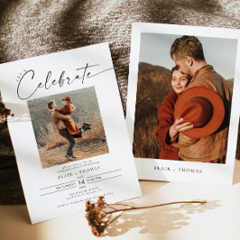 Convites Festa de noivado de Fotos Moderna Boêmia BLAIR