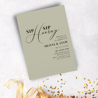 Festa de noivado de Hooray do Sip Verde Moderno