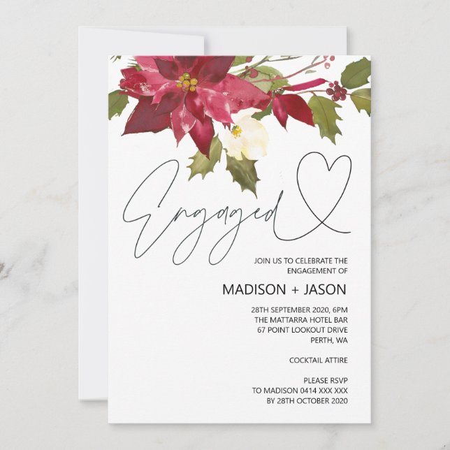 Convites Festa de noivado de inverno de inverno (Frente)