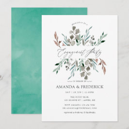 Convites Festa de noivado de inverno Rustic de Watercolor