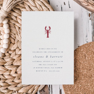 Convites Festa de noivado de lagosta Náutica Clássica