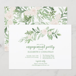 Convites Festa de noivado de marfim de aquarela elegante