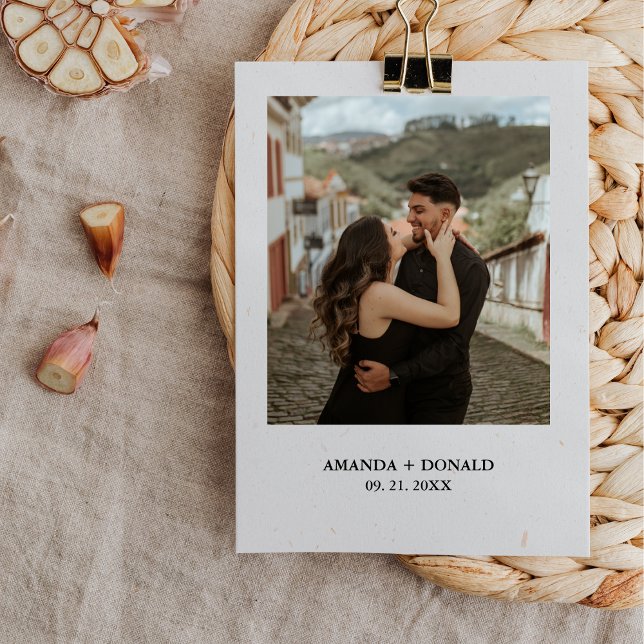 Convites Festa de noivado de Monograma com fotografia minim (Criador carregado)