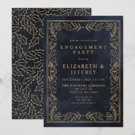 Convites Festa de noivado de Natal Dourada