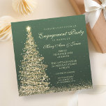 Convites Festa de noivado de Natal Elegante Dourada Verde<br><div class="desc">Produtos correspondentes disponíveis! Inverno elegante Natal Feriado design de "Festa de noivado" do casamento de dezembro com o Motif Dourado Verde de Árvore de Natal Espumante, nomes personalizados, detalhes e texto de data. Imprima sua família e amigos com este na moda e design simples. Totalmente personalizável! Fácil de usar e...</div>