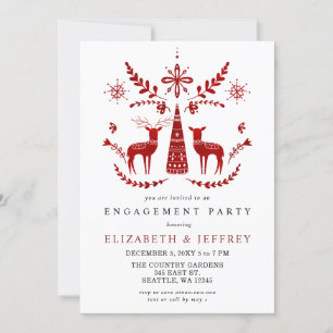 Convites Festa de noivado de Natal Nordic Buck and Doe
