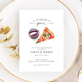 Convites Festa de noivado de Par Perfeito para Vinhos e Piz