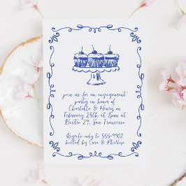 Convites Festa de noivado de porta branca moderna do Cupcak