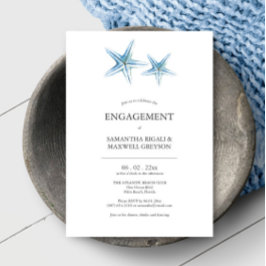 Convites Festa de noivado de Praia Invoca Fígado de Aquarel