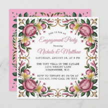 Festa de noivado de Quadros Rococo de Peonies Rosa