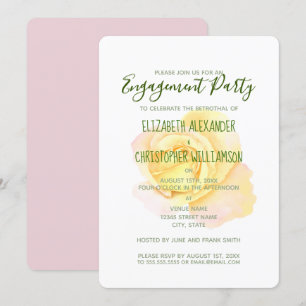 Convites Festa de noivado de Rosa Amarelo bonito