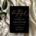 Convites Festa de noivado de Script de Folha de Ouro Preto<br><div class="desc">Elevem sua experiência de casamento a novos níveis de sofisticação e glamour com nossa incrível suíte de casamento preto e ouro moderno! Personalize-o sem esforço com apenas alguns cliques e crie uma celebração que é exclusivamente sua. Se você tiver alguma pergunta, precisar de assistência ou quiser ajustar qualquer detalhe, não...</div>