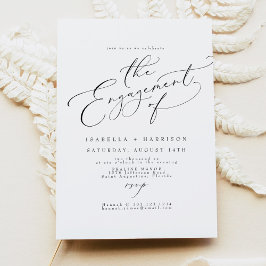 Convites FESTA DE NOIVADO de Script Mínimo Elegante VALENTI