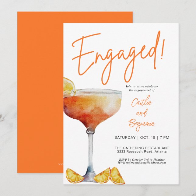 Convites Festa de noivado divertida (Frente/Verso)