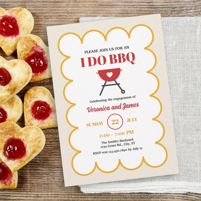 Convites Festa de noivado do CHURRASCO de Verão Moderno (Criador carregado)