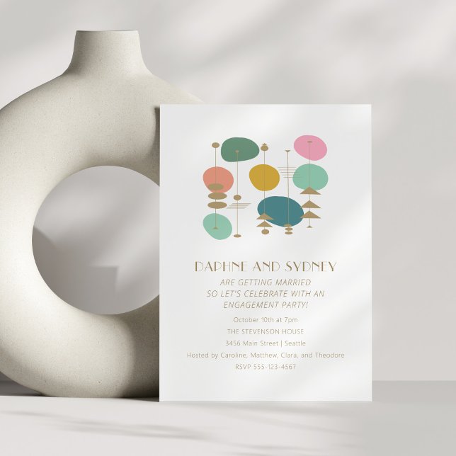 Convites Festa de noivado do Meio século da Era Atômica Ret (Criador carregado)