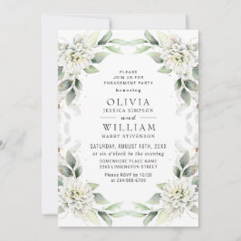 Convites Festa de noivado Elegante Azul Verde