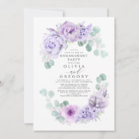Festa de noivado Elegante Floral Dusty Purple