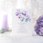 Convites Festa de noivado Elegante Floral Dusty Purple<br><div class="desc">Flores roxas poeirentas elegantes convite à festa de noivado mínima</div>