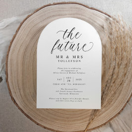 Convites Festa de Noivado Elegante Preto e Branco