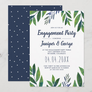 Convites Festa de noivado Emerald Greenery
