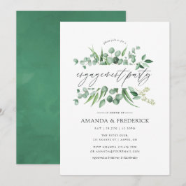 Convites Festa de noivado Eucalyptus Greenery